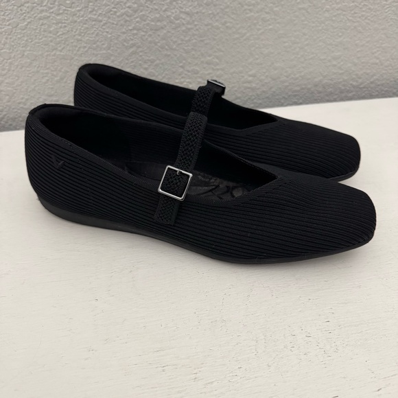 Vivaia Margot Square Toe Mary Jane Black Comfort Flat Shoes Size 43 - Picture 14 of 14